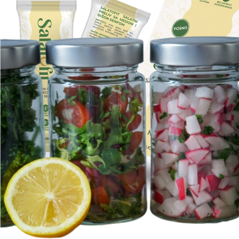 Set od 4 teglice sa poklopcem